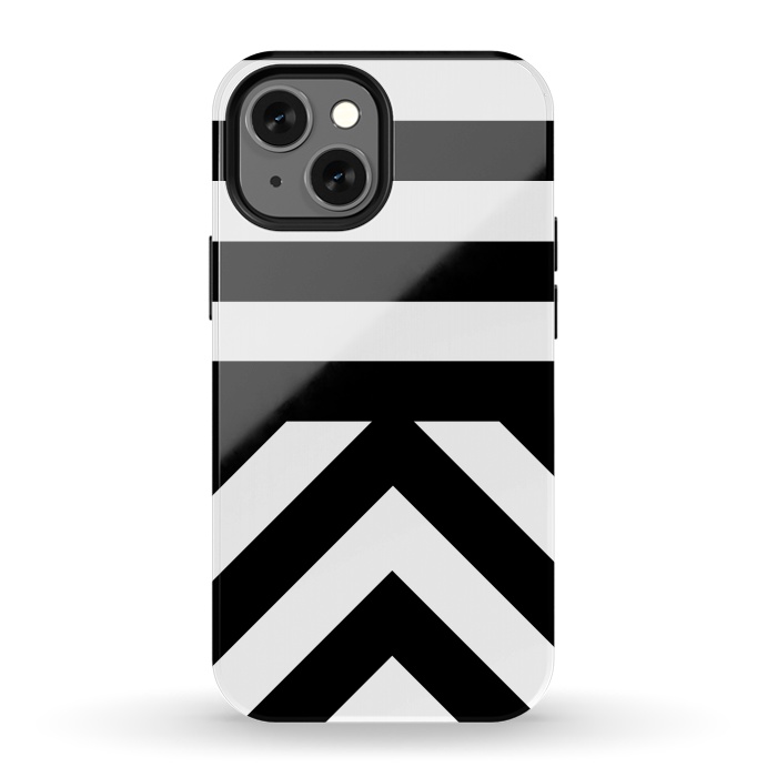 iPhone 13 mini StrongFit Black Stripes by Caitlin Workman