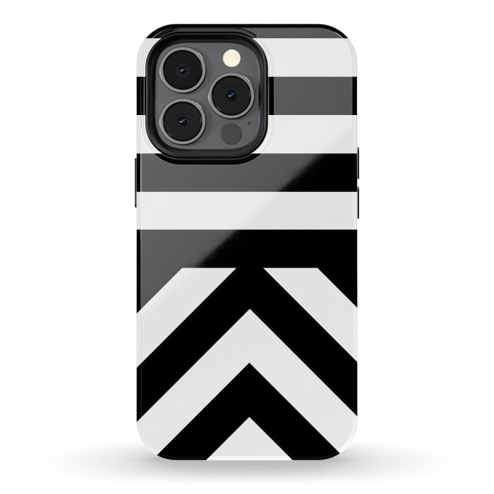 iPhone 13 pro StrongFit Black Stripes by Caitlin Workman