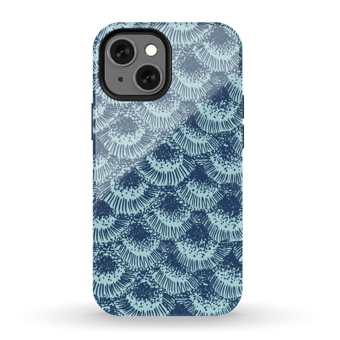 iPhone 13 mini StrongFit Organic Burst Seafoam by Caitlin Workman