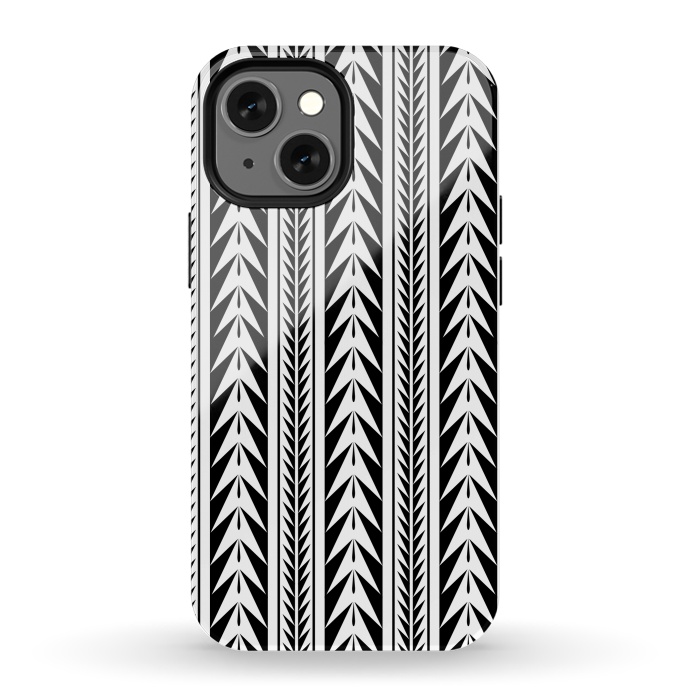 iPhone 13 mini StrongFit Edgy Black Stripes by Caitlin Workman