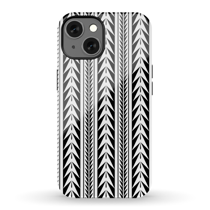 iPhone 13 StrongFit Edgy Black Stripes by Caitlin Workman