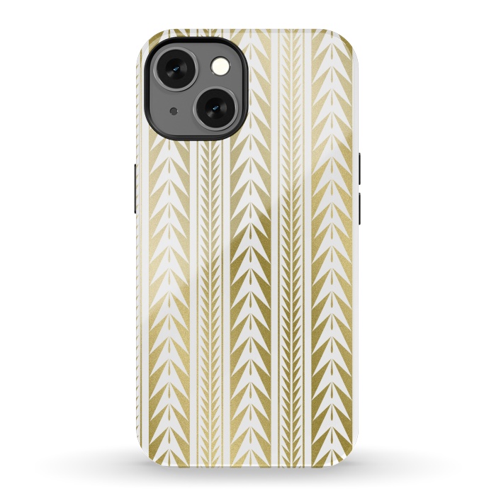 iPhone 13 StrongFit Edgy Gold Stripes by Caitlin Workman