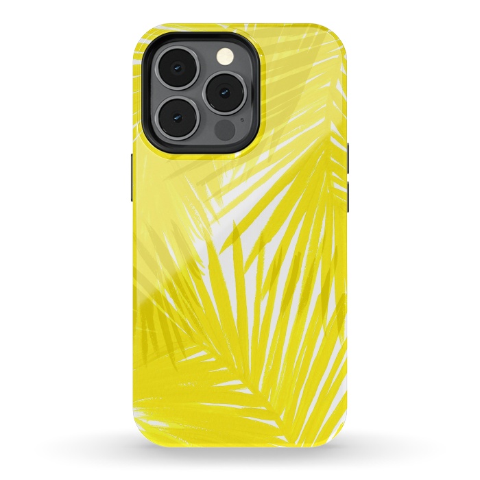 iPhone 13 pro StrongFit Yellow Palms by Caitlin Workman