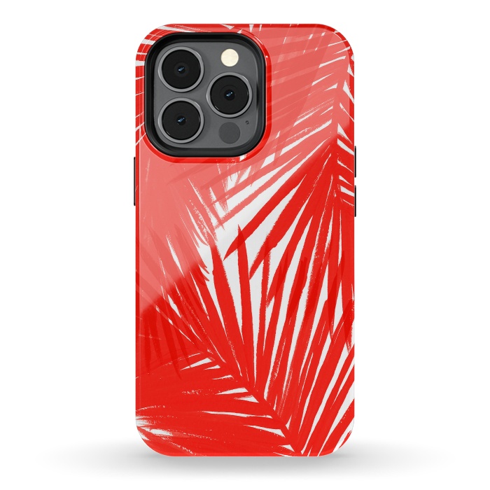 iPhone 13 pro StrongFit Red Palms by Caitlin Workman