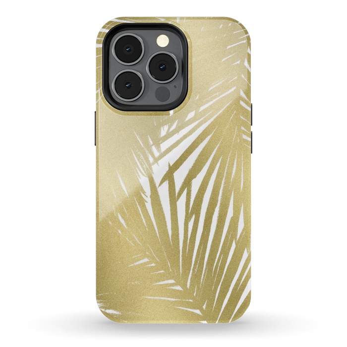 iPhone 13 pro StrongFit Gold Palms by Caitlin Workman