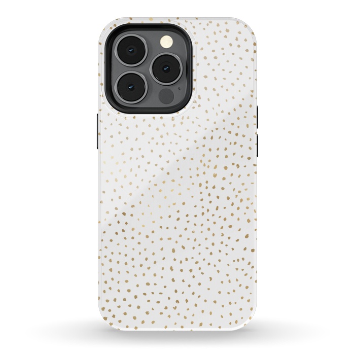 iPhone 13 pro StrongFit Dotted Gold by Caitlin Workman