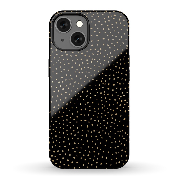 iPhone 13 StrongFit Dotted Gold and Black by Caitlin Workman