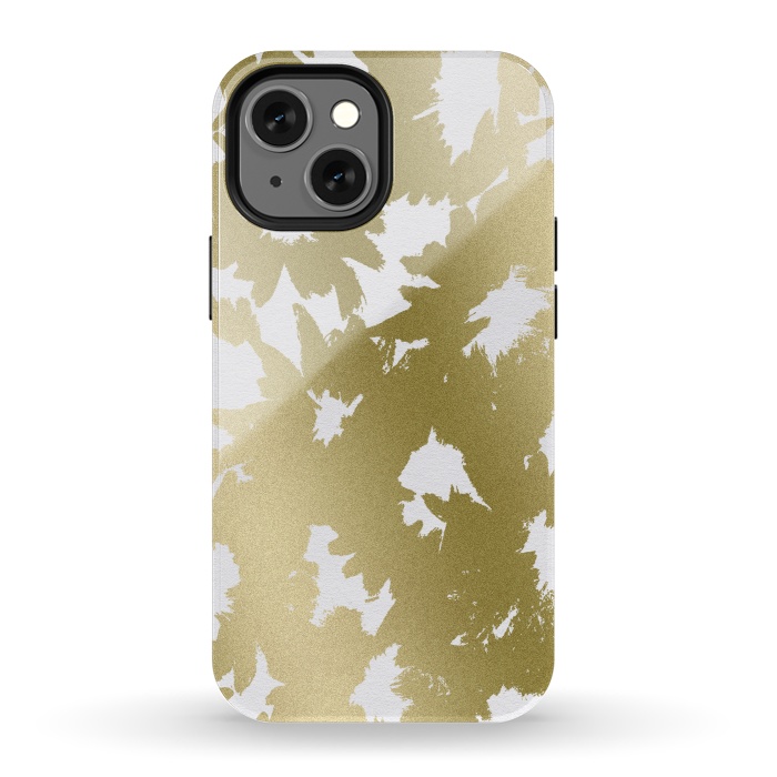 iPhone 13 mini StrongFit Gold Floral by Caitlin Workman