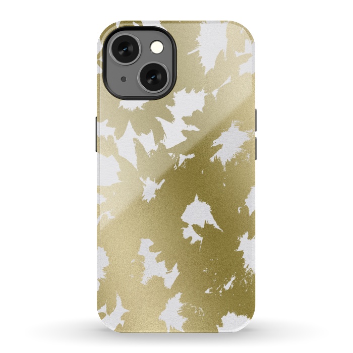 iPhone 13 StrongFit Gold Floral by Caitlin Workman