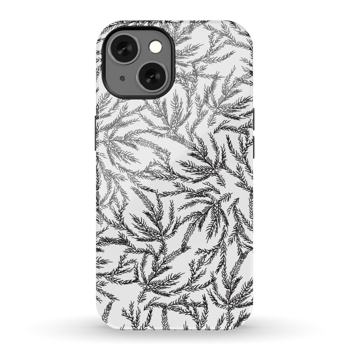 iPhone 13 StrongFit Black Coral Ferns by Caitlin Workman