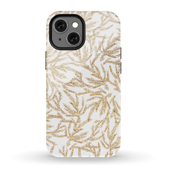 iPhone 13 mini StrongFit Gold Ferns by Caitlin Workman