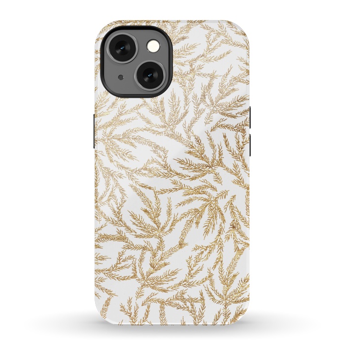 iPhone 13 StrongFit Gold Ferns by Caitlin Workman