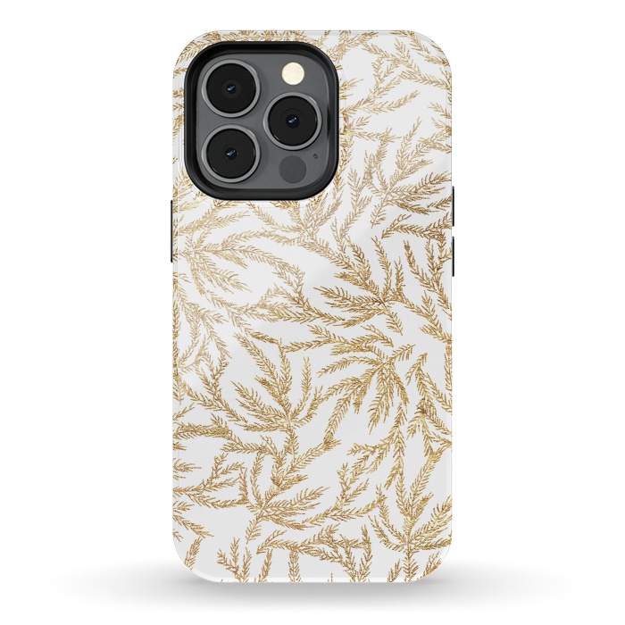 iPhone 13 pro StrongFit Gold Ferns by Caitlin Workman