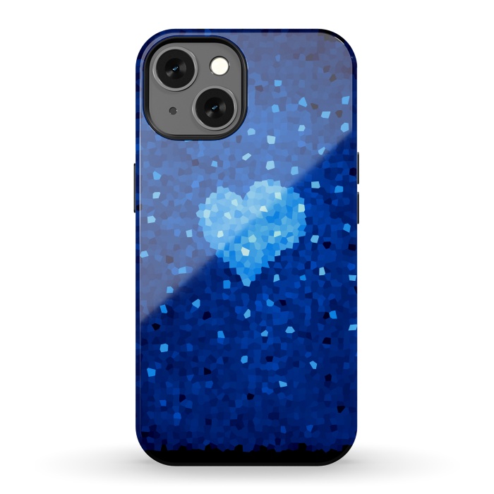 iPhone 13 StrongFit Winter Blue Crystal Heart by Boriana Giormova