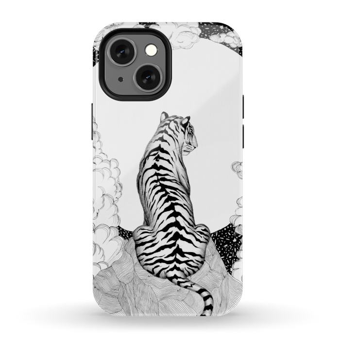 iPhone 13 mini StrongFit Tiger Moon by ECMazur 