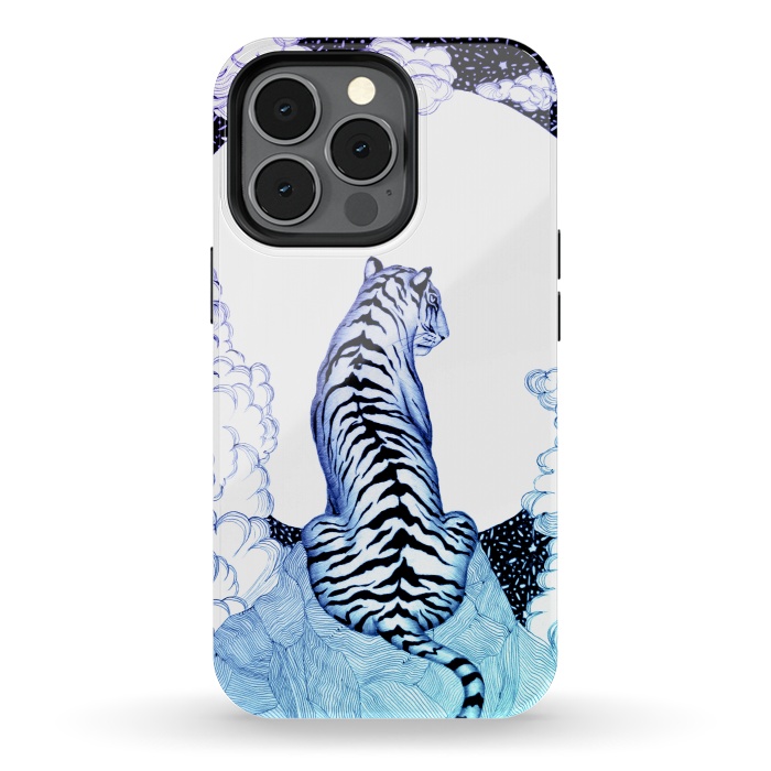 iPhone 13 pro StrongFit Ombre Tiger Moon by ECMazur 