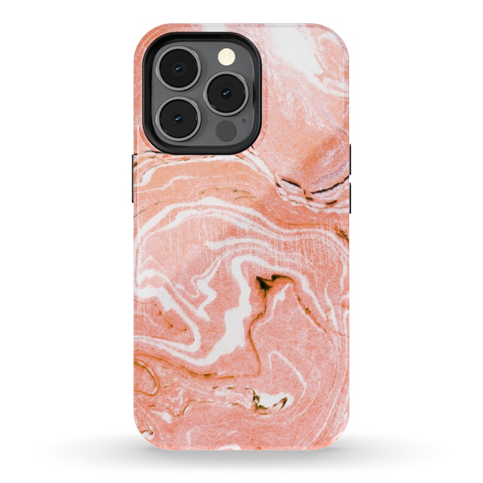 iPhone 13 pro StrongFit Coral Blush Marble by Uma Prabhakar Gokhale