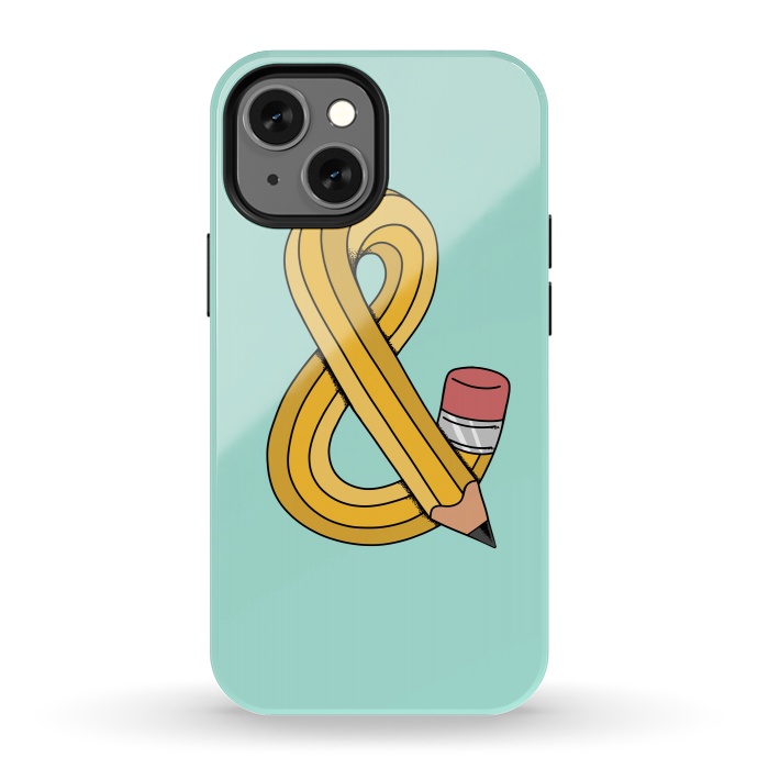 iPhone 13 mini StrongFit Ampersand Pencil Green by Coffee Man