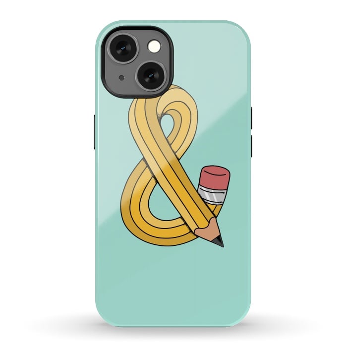 iPhone 13 StrongFit Ampersand Pencil Green by Coffee Man