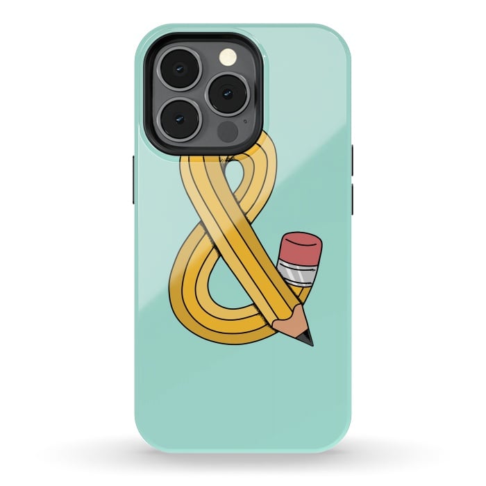 iPhone 13 pro StrongFit Ampersand Pencil Green by Coffee Man