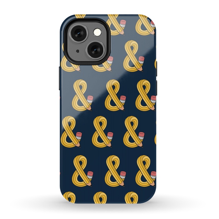 iPhone 13 mini StrongFit Ampersand pencil pattern by Coffee Man