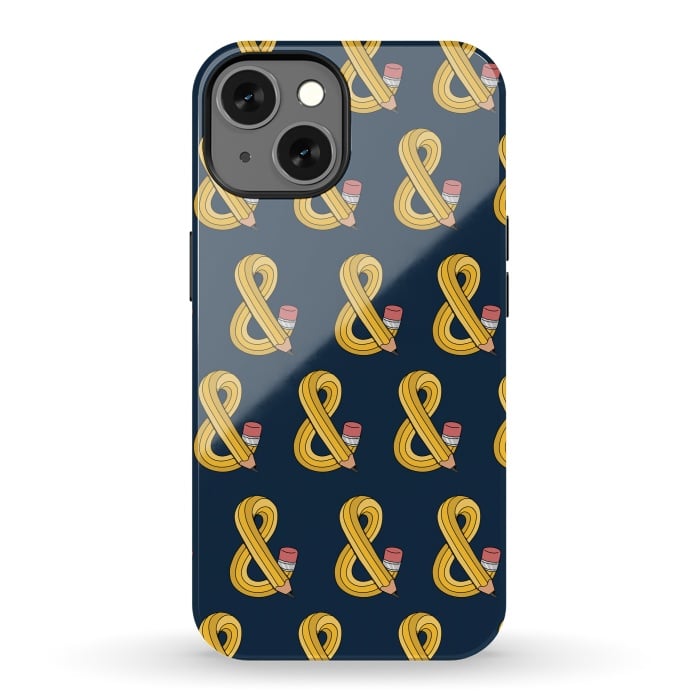 iPhone 13 StrongFit Ampersand pencil pattern by Coffee Man