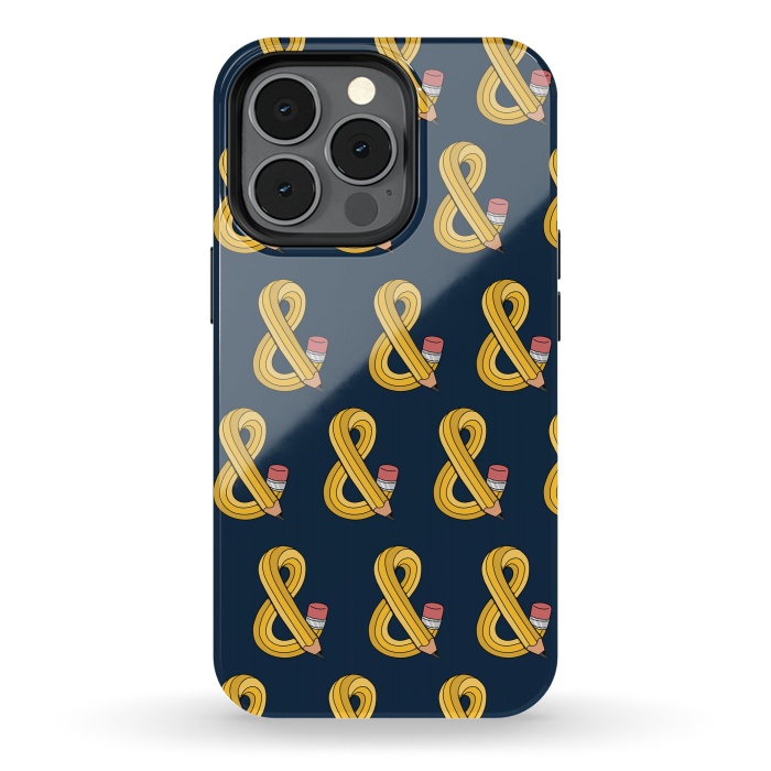 iPhone 13 pro StrongFit Ampersand pencil pattern by Coffee Man