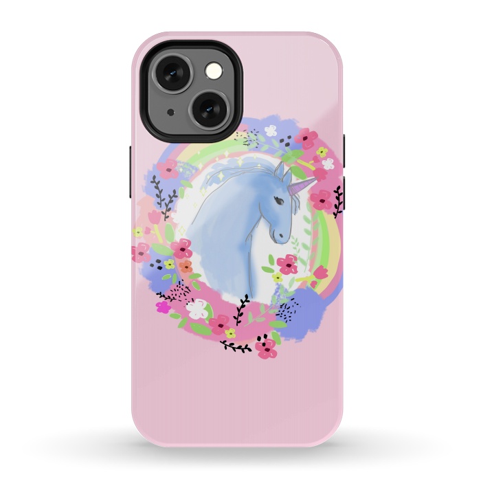 iPhone 13 mini StrongFit Pink Unicorn by MUKTA LATA BARUA