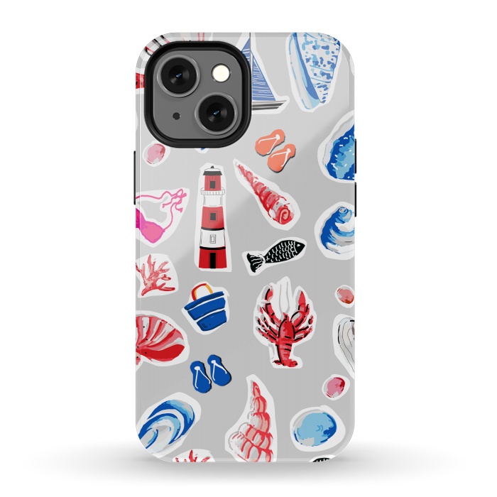 iPhone 13 mini StrongFit Beach Comber Gray by MUKTA LATA BARUA