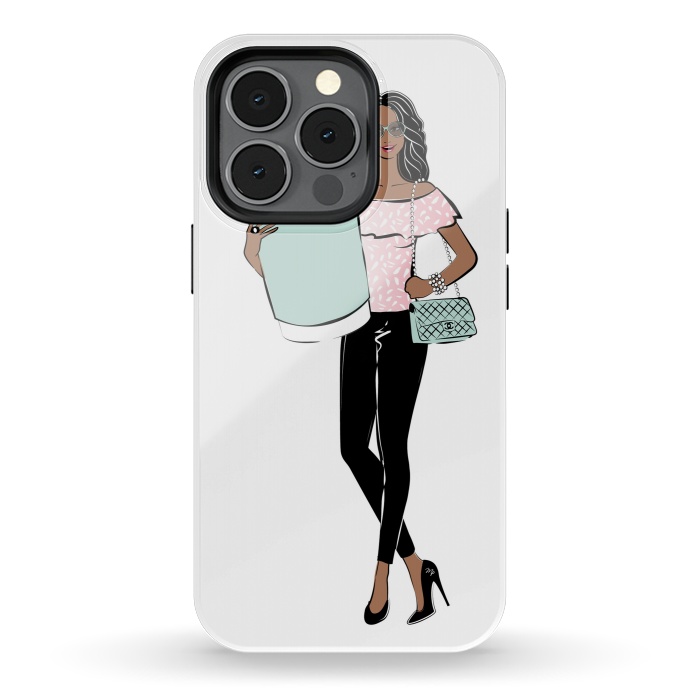 iPhone 13 pro StrongFit Girl with a big coffee cup by Martina