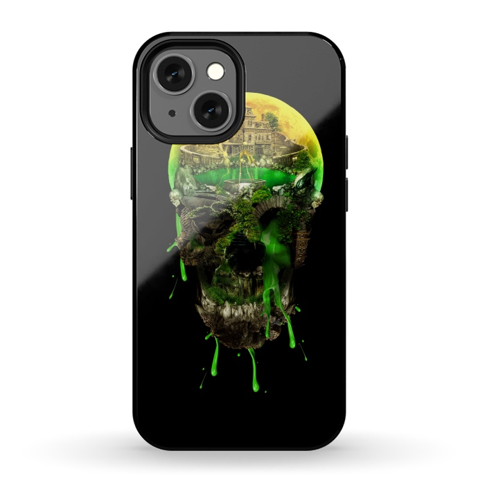 iPhone 13 mini StrongFit Haunted Skull by Riza Peker