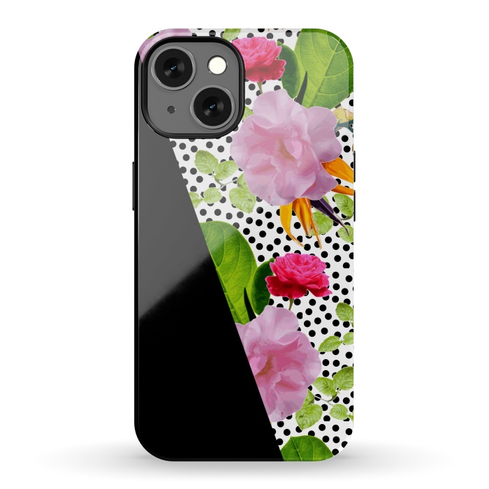 iPhone 13 StrongFit Dark Floral Polka by Zala Farah