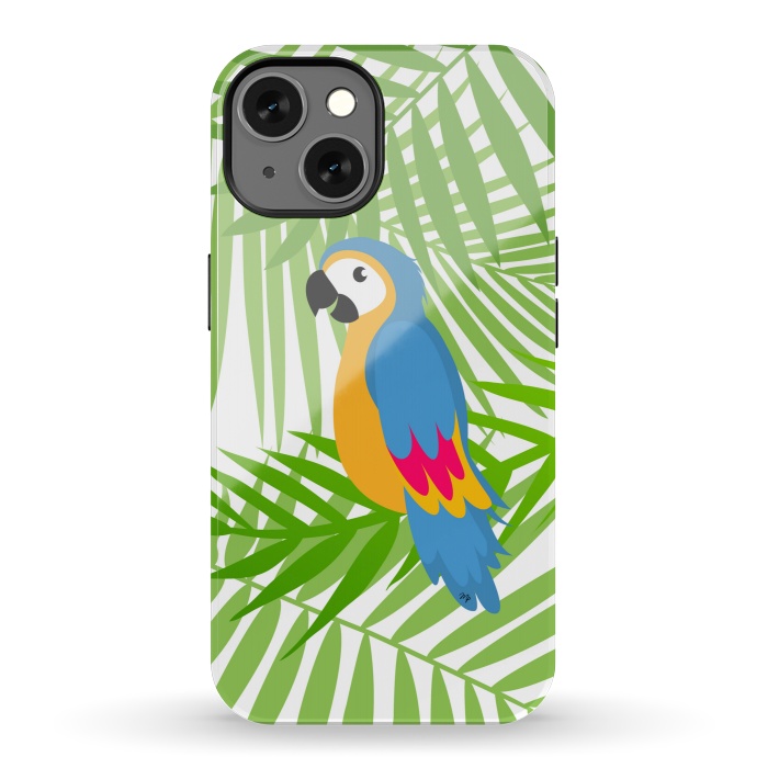 iPhone 13 StrongFit Cute colourful parrot by Martina