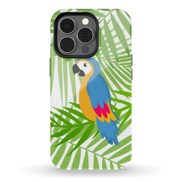 iPhone 13 pro StrongFit Cute colourful parrot by Martina
