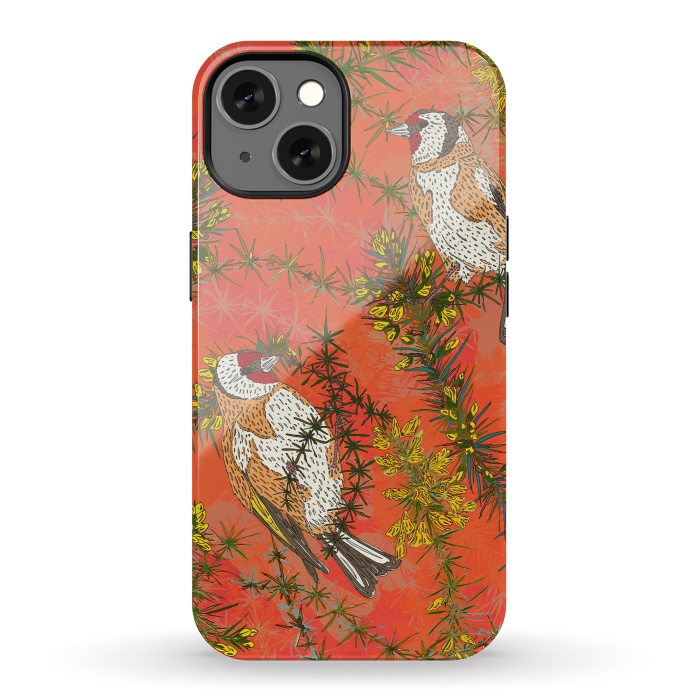 iPhone 13 StrongFit Goldfinches in Gorse by Lotti Brown