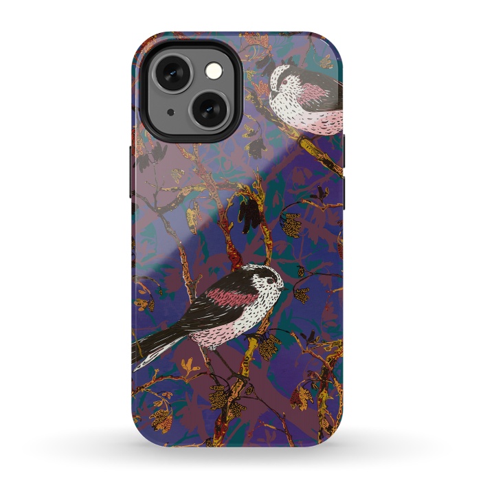 iPhone 13 mini StrongFit Long-tailed Tits by Lotti Brown