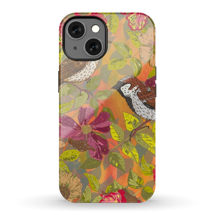 iPhone 13 StrongFit Sparrow and Wild Rose by Lotti Brown