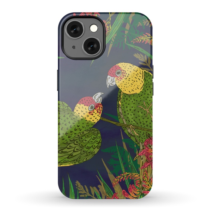 iPhone 13 StrongFit Parakeets in Paradise by Lotti Brown