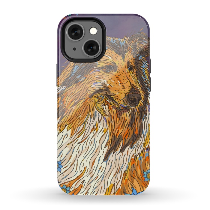 iPhone 13 mini StrongFit Rough Collie by Lotti Brown