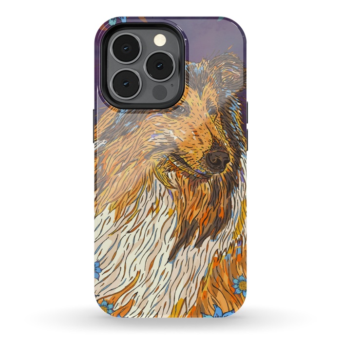 iPhone 13 pro StrongFit Rough Collie by Lotti Brown