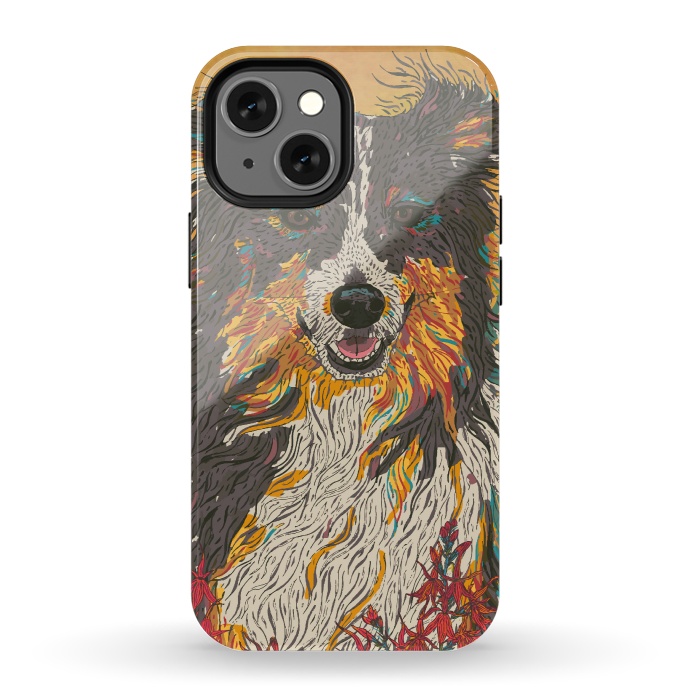 iPhone 13 mini StrongFit Border Collie by Lotti Brown