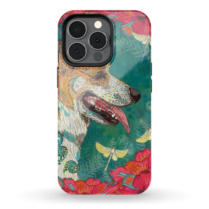 iPhone 13 pro StrongFit Corgi and Fairies by Lotti Brown