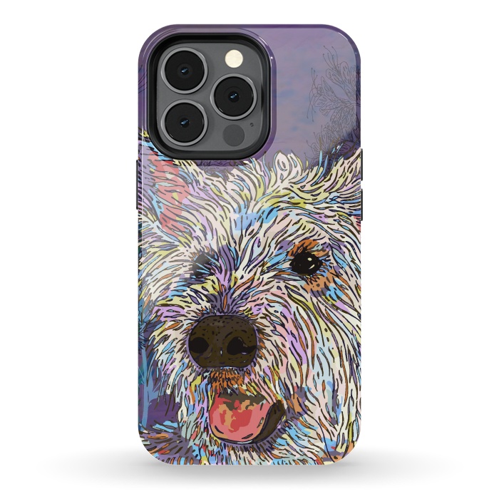 iPhone 13 pro StrongFit West Highland Terrier (Westie) by Lotti Brown