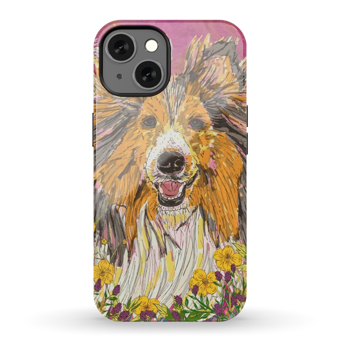 iPhone 13 StrongFit Shetland Sheepdog (Sheltie) by Lotti Brown