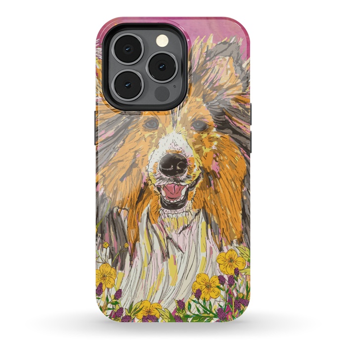 iPhone 13 pro StrongFit Shetland Sheepdog (Sheltie) by Lotti Brown