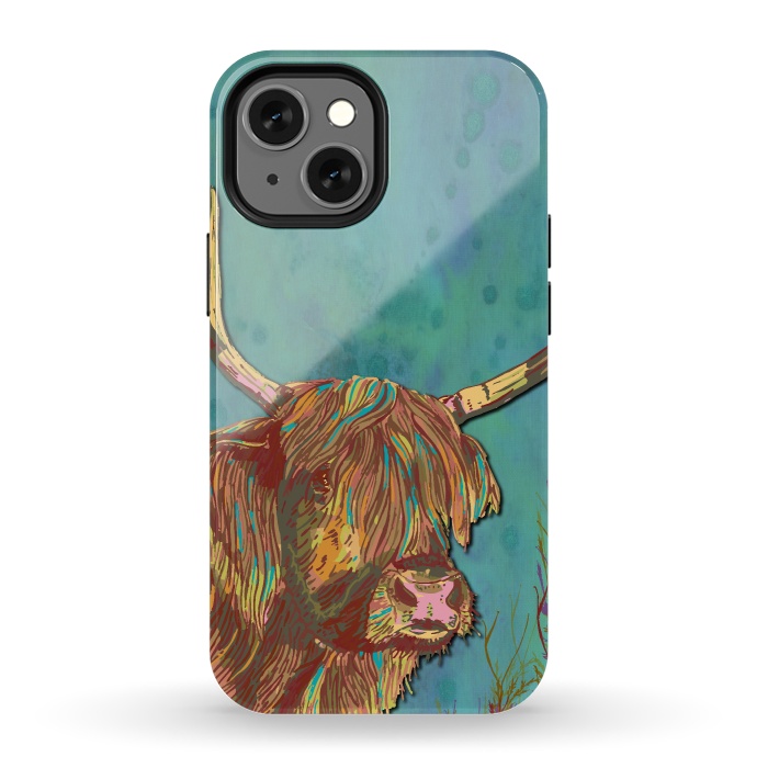 iPhone 13 mini StrongFit Highland Cow by Lotti Brown