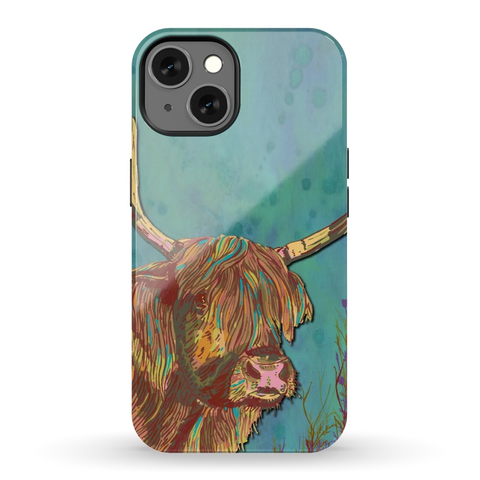 iPhone 13 StrongFit Highland Cow by Lotti Brown
