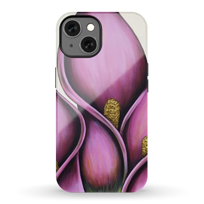 iPhone 13 StrongFit Pink Calla Lilies by Denise Cassidy Wood