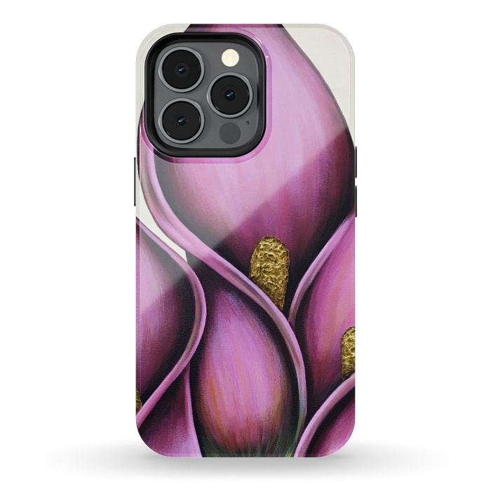 iPhone 13 pro StrongFit Pink Calla Lilies by Denise Cassidy Wood