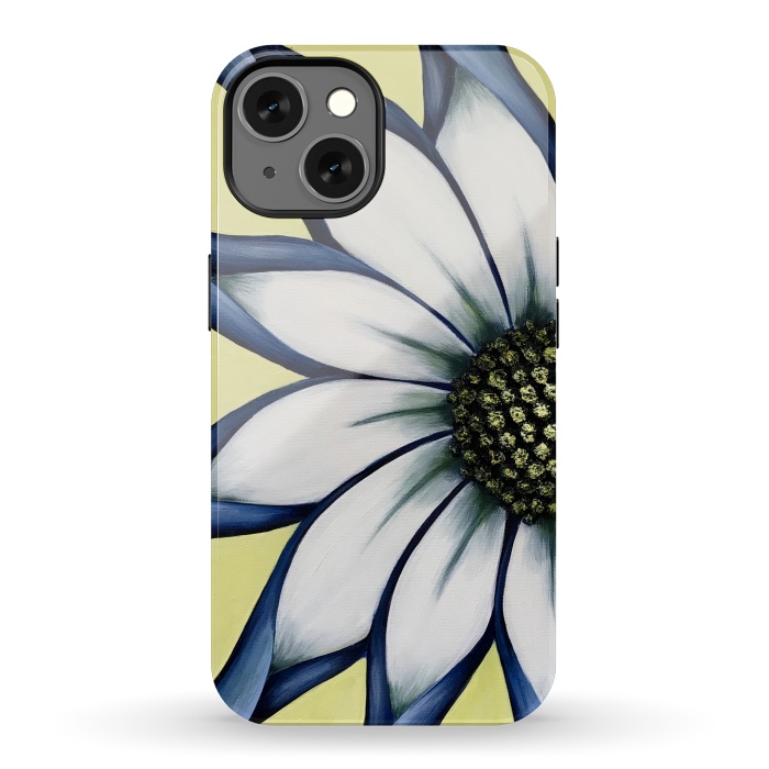 iPhone 13 StrongFit White African Daisy by Denise Cassidy Wood